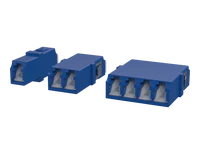 Shuttered LC Fibre Optic Adapters, Simplex, Duplex and Quadplex, Blue