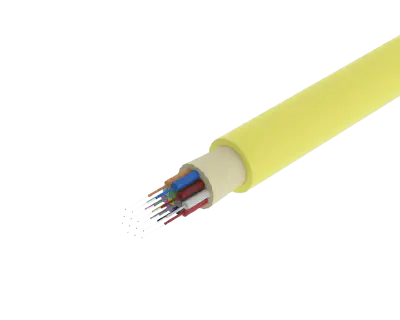 TightBEND™ 12 Fiber Indoor/Outdoor OFNR Tight Buffered Cable, Single Mode, Yellow