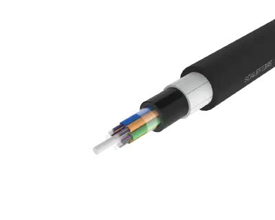 כבל סיבים חיצוניים משוריין לא מתכתי - מעטפת PE/PA/PE, 72 סיבים