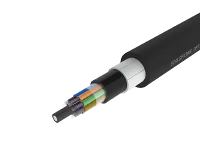 כבל סיבים חיצוניים משוריין לא מתכתי - מעטפת PE/PA/PE, 96 סיבים