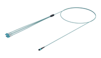MPO ל-LC Fanout של 8 סיבים, OM4 Aqua