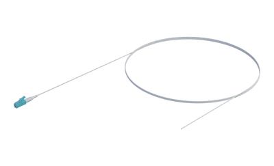 900um Buffered OM4 Optical Fibre Pigtail, LC/UPC, Aqua