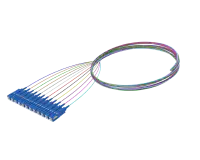 פיגטייל סיב אופטי חד-אופן מוגן 900 מיקרומטר, SC/UPC, אריזה של 12 יחידות צבעוניות