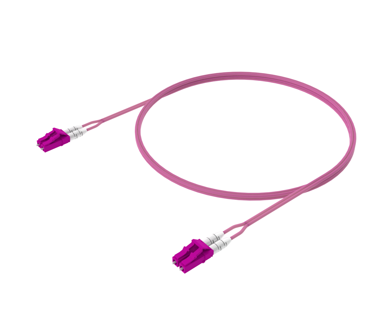 OM4 Duplex Patch Cord - LC/UPC to LC/UPC, Erika Violet
