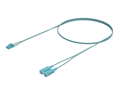 OM4 Duplex Patch Cord - SC-LC, Aqua