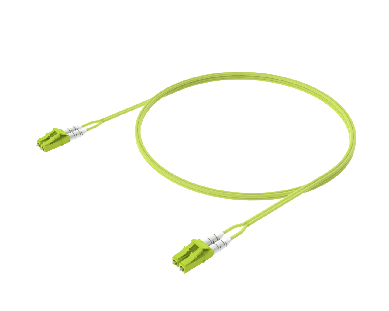 OM5 Duplex Patch Cord - LC/UPC to LC/UPC, Lime Green