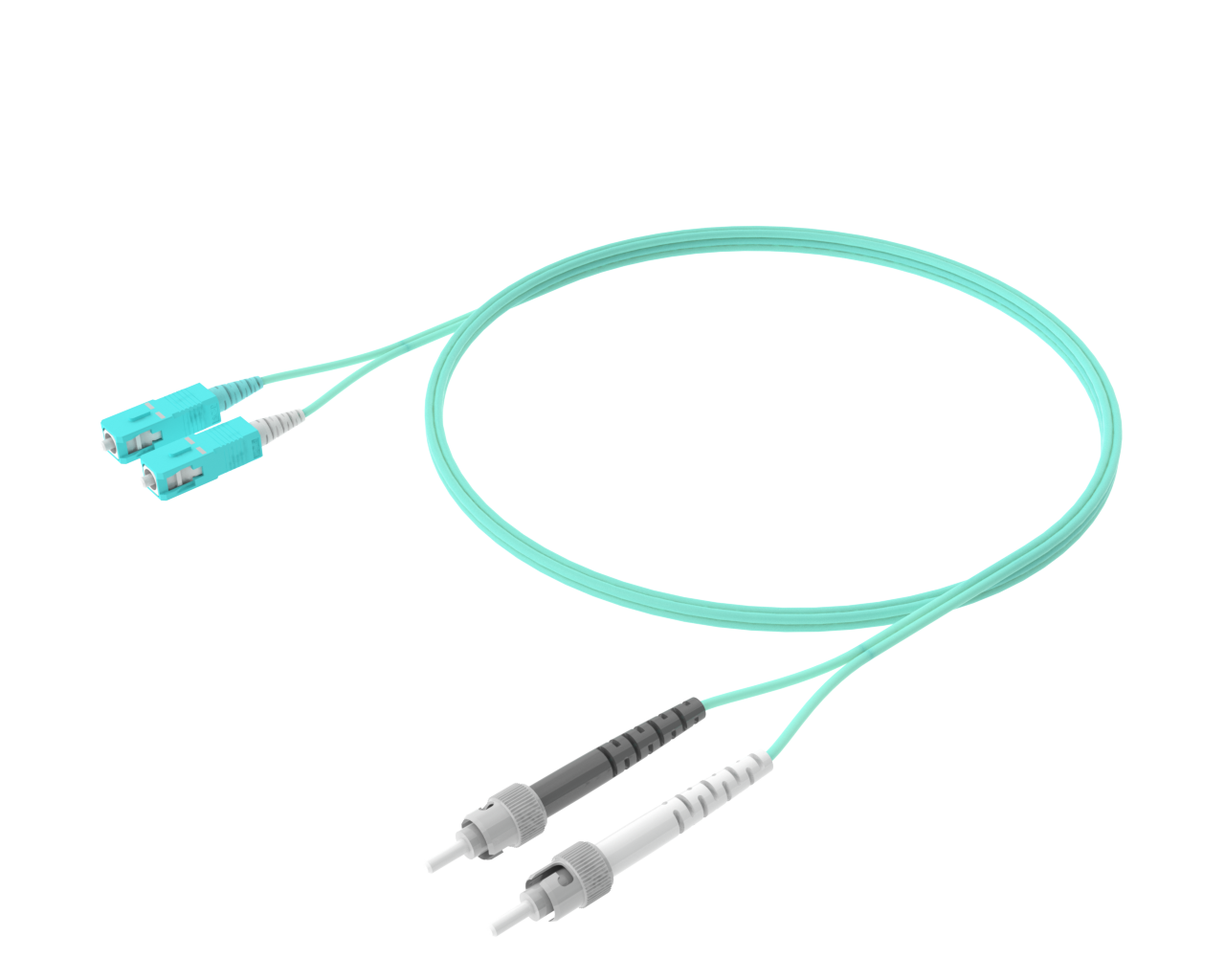 OM4 Duplex Patch Cord - SC-ST, Aqua