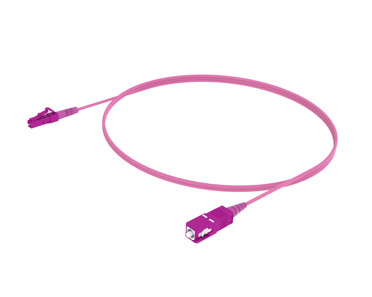 OM4 Simplex Patch Cord - LC/UPC to SC/UPC, Erika Violet