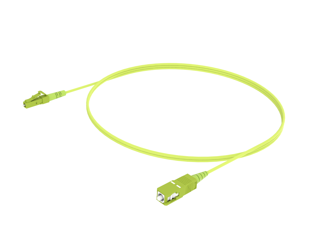 OM5 Simplex Patch Cord - LC/UPC to SC/UPC, Lime Green