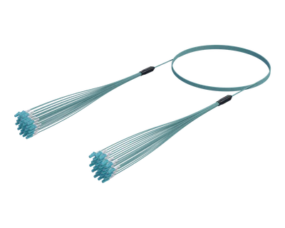 LC/UPC Micro Cable Assembly, 24-Fibre, OM4 Aqua