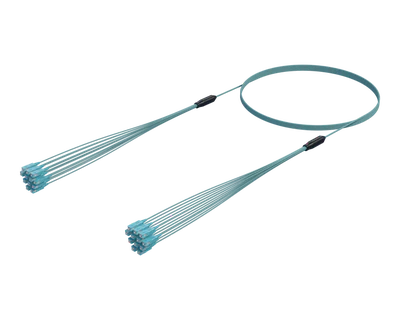 SC/UPC Micro Cable Assembly, 12-Fibre, OM4 Aqua