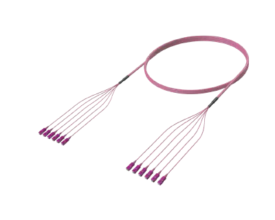 מכלול כבלי סיבים אופטיים עם סיום SC/UPC-SC/UPC, OM4, אריקה ויולט