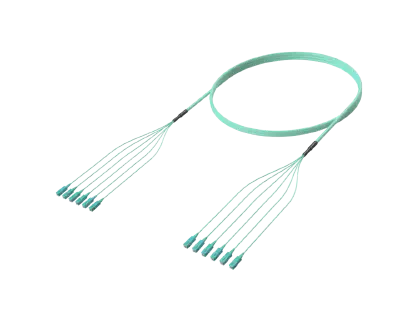 מכלול כבל סיב אופטי SC/UPC-SC/UPC עם סיומות מוקדמות, OM4, Aqua