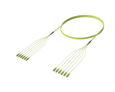 מכלול כבל סיב אופטי SC/UPC-SC/UPC עם סיומות מוקדמות, OM5, ירוק ליים