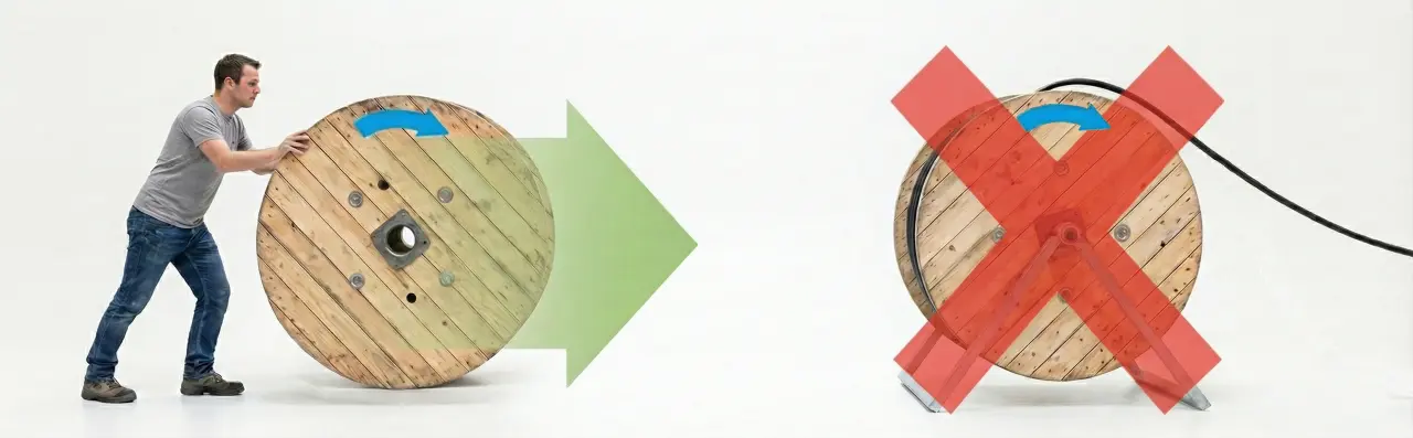 Roll in arrow direction